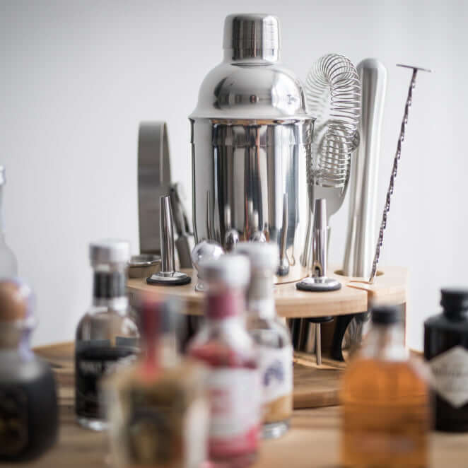 a bar shaker set for making zero-proof mocktails