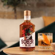 non-alcoholic whiskey in a decanter