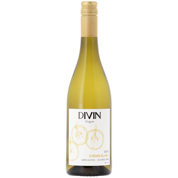 Bottle of Divin Chenin Blanc wine on a white background