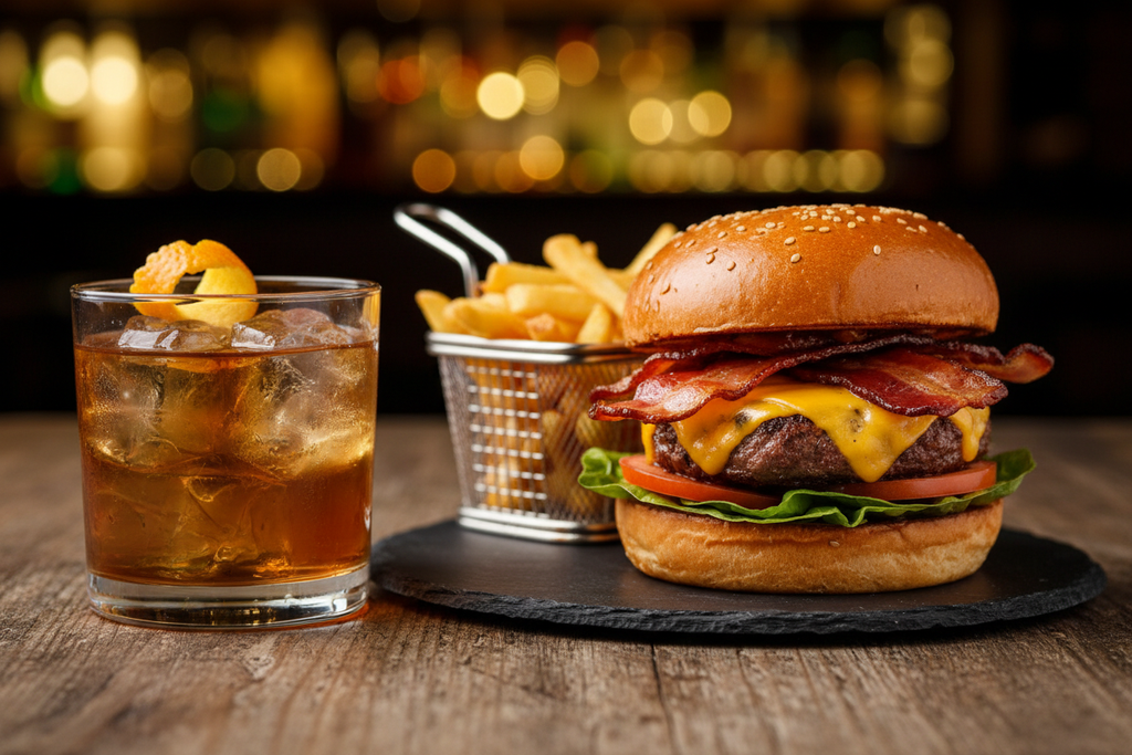 cocktail and burger pairing