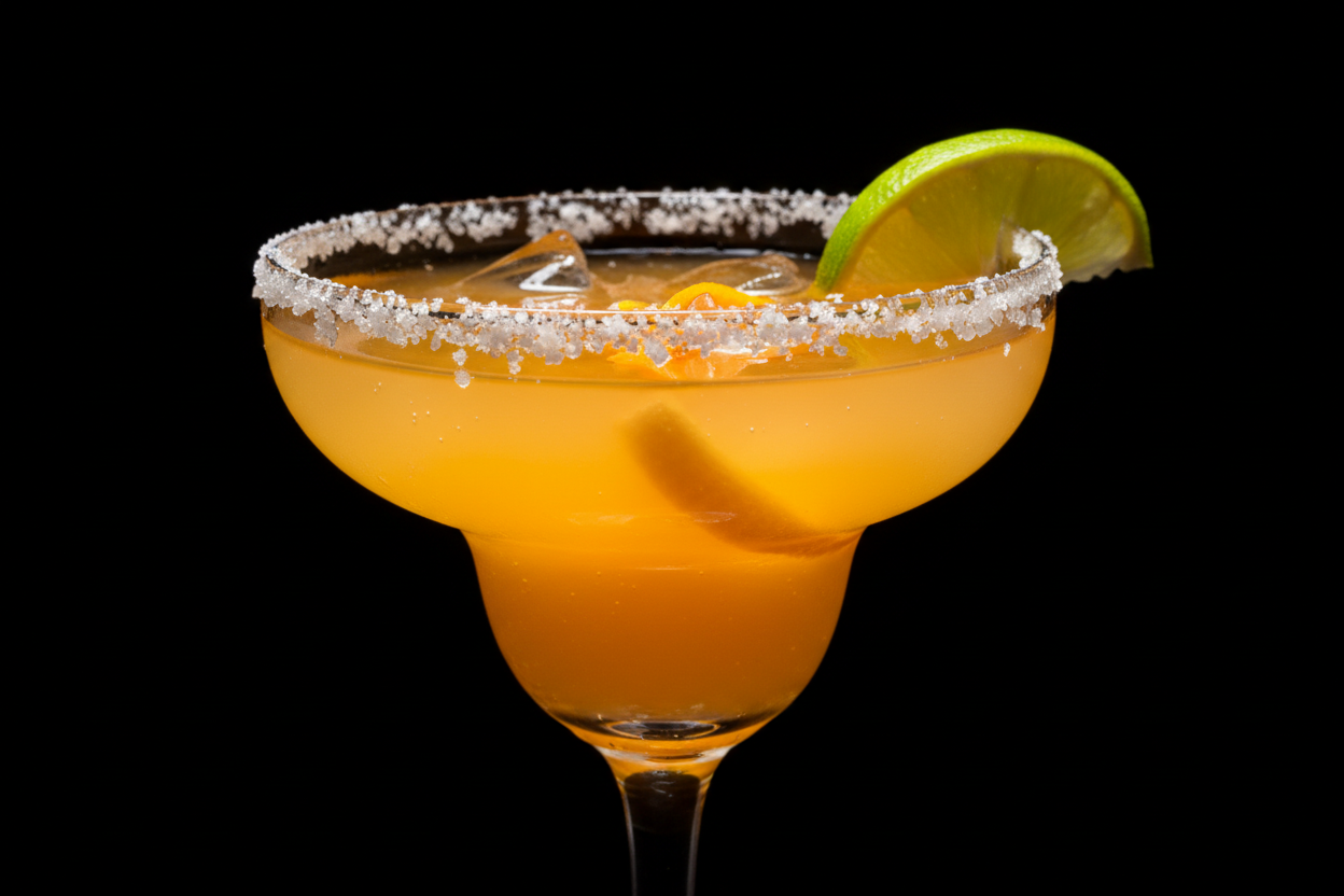 margarita orange color and black background