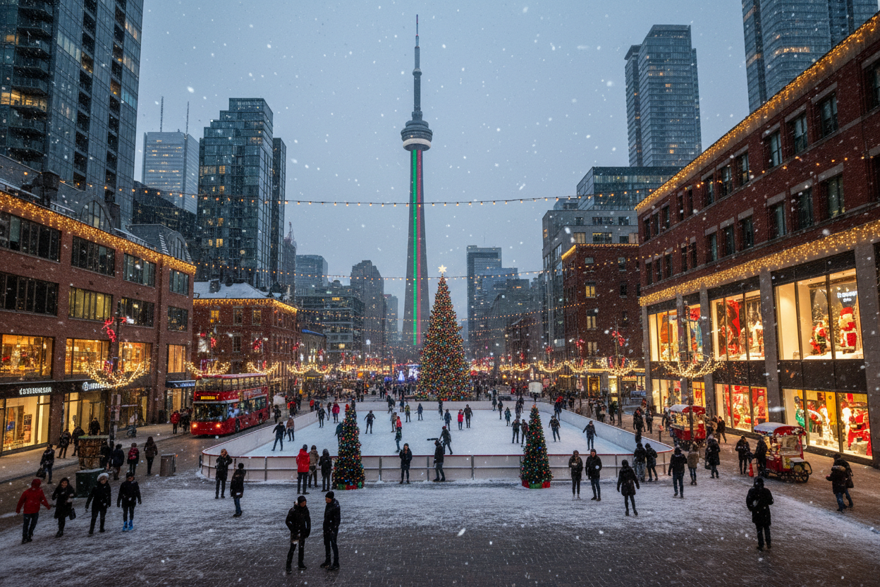 toronto city christmas scene